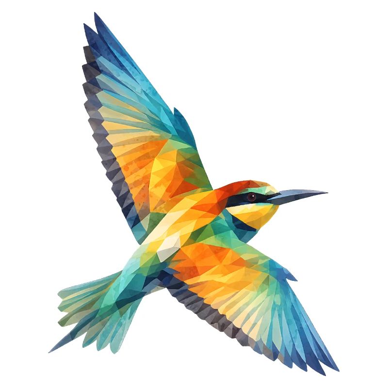 Art polygonal low polygon de Bee-Eater Bird