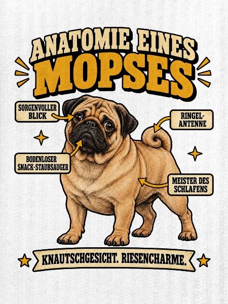 Mops Anatomie Lustiger Mops Spruch Geschenk