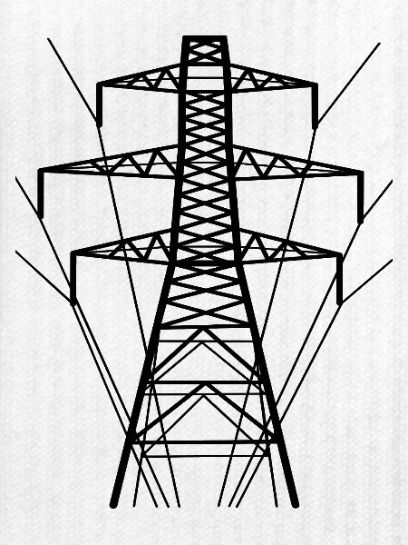 Strommast Weiße Silhouette