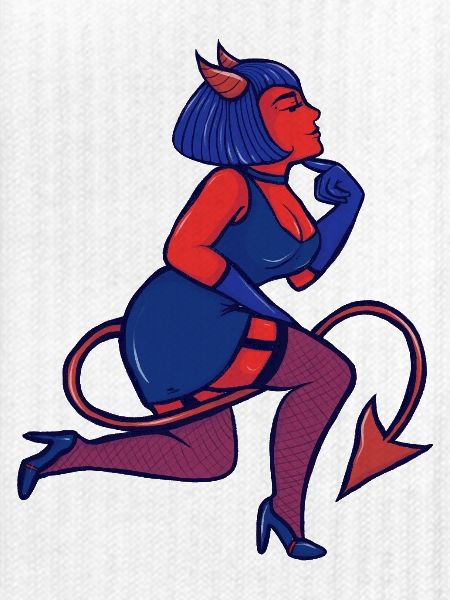 Crimson Devil Pinup