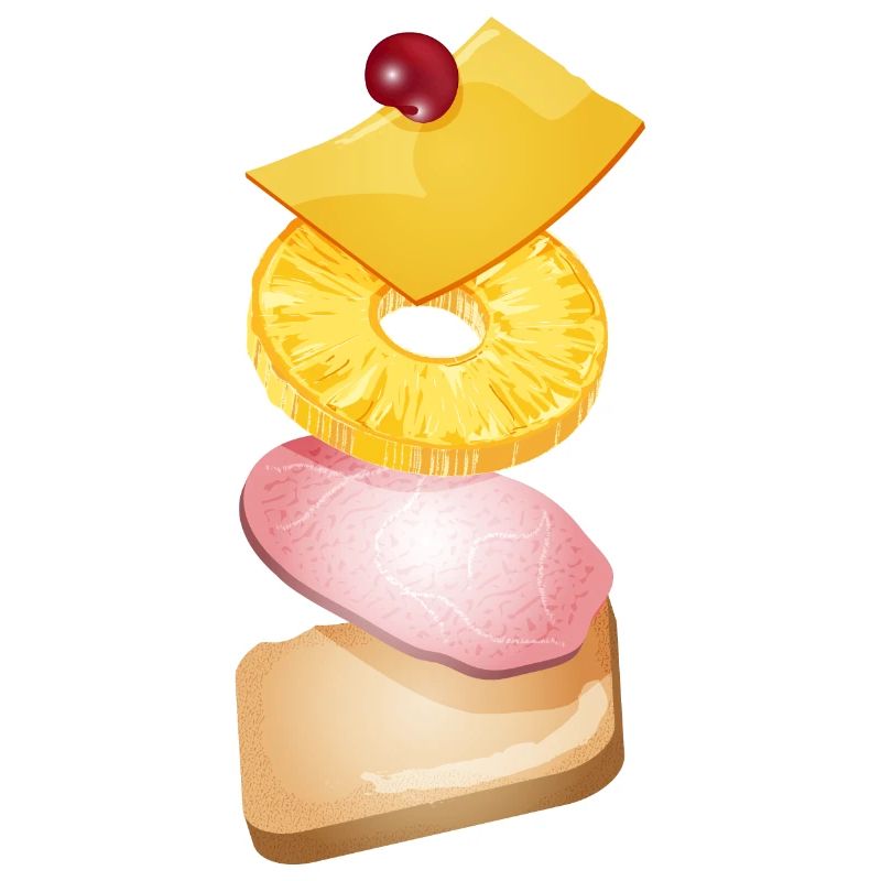 Pineapple,cheese,ham and toast bread -Toast Hawaii