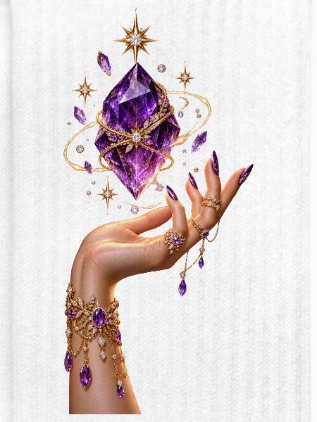 Magische Amethyst-Hand