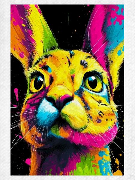Bunter Hasenkopf  Pop-Art