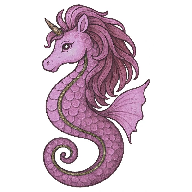 Seepferdchen-Einhorn Pink Violet