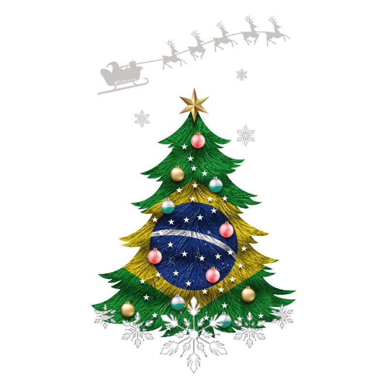 Sapin de Noël avec drapeau du Brésil