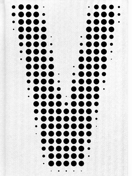 Buchstabe V – Punktmuster Initial Design