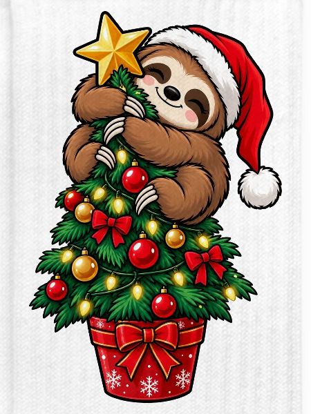 Weihnachten Faultier Tannenbaum Geschenkidee
