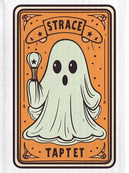Tarot Card Ghost with Stick