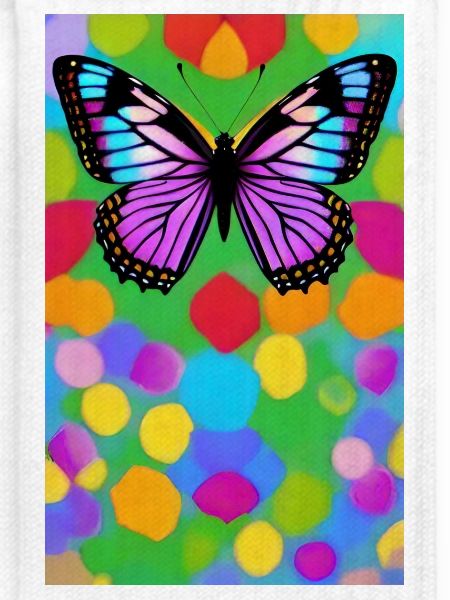 Flieder-Schmetterling auf farbigen Splittern