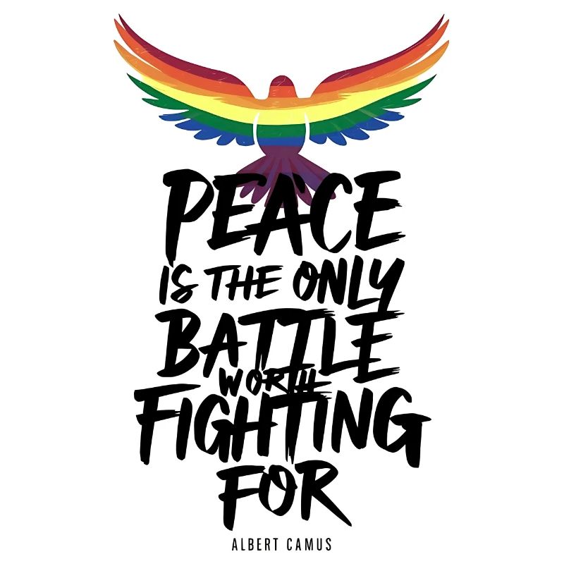 Fiery Rainbow Tongue Flight with Peace Message