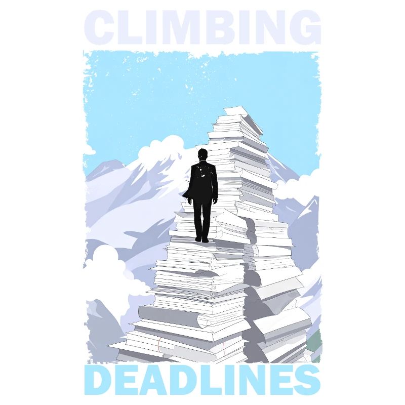 Climbing Deadlines – Funny Office Workload Mountai