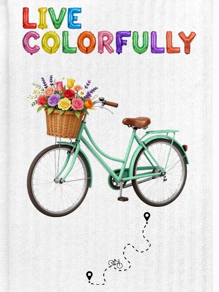 Blumenfarbenes Fahrrad