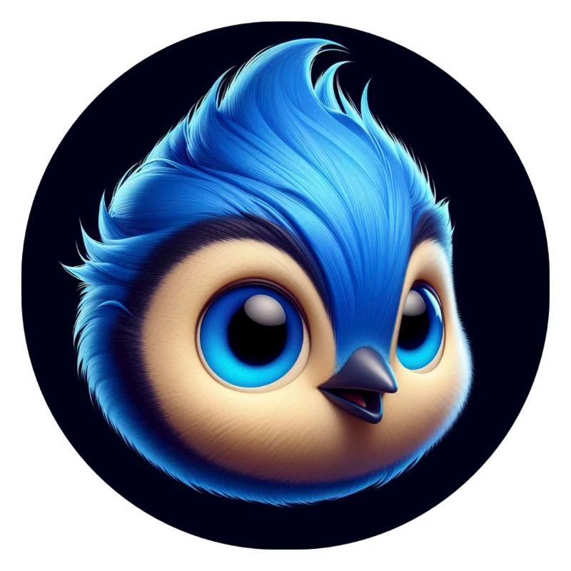 Comic Bird Blue Blue