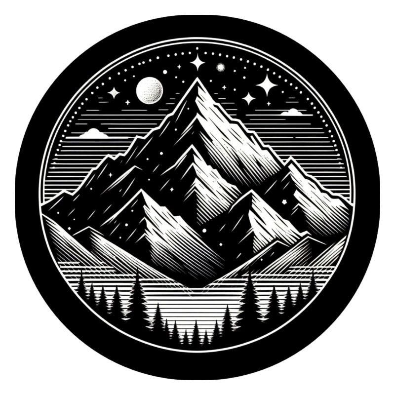 Mountain, Night, Starry Sky, Forest