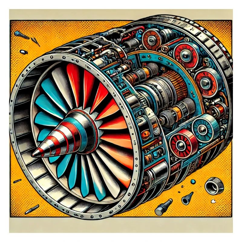 Turbine Unleashed: Comic Art - Airplane Turbine