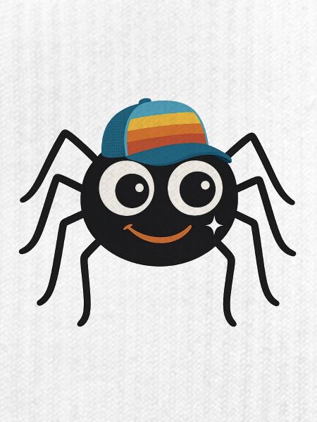 Coole Spinne mit Retro-Cappy – süß & frech