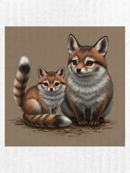Verspielte Fuchs-Mutter und Kind