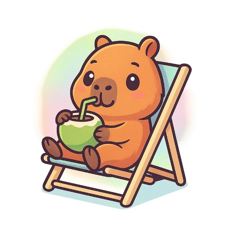 Capybara kawaii décontracté