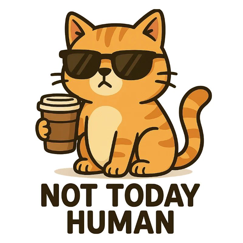 Not today, Human – Coffee Cat Design