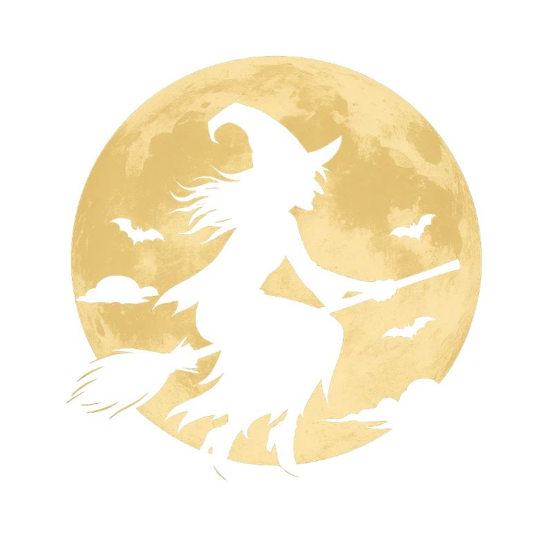 Moonlight Witch on Broom
