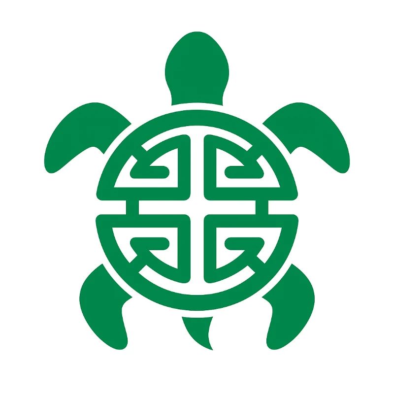 Geometric Lucky Turtle Pattern Green