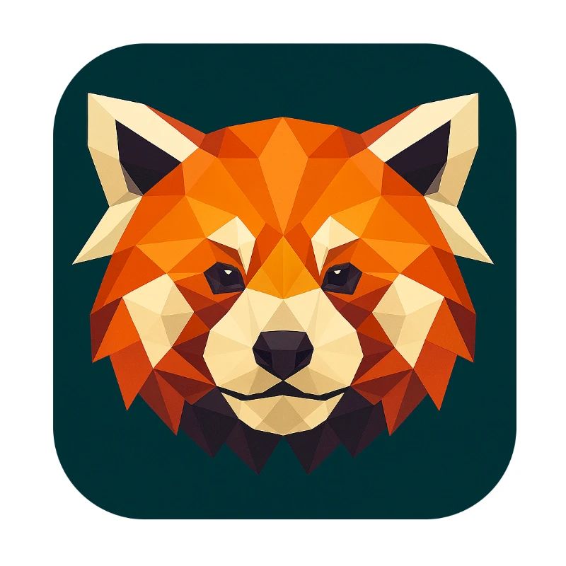 Red Panda Head Low Poly