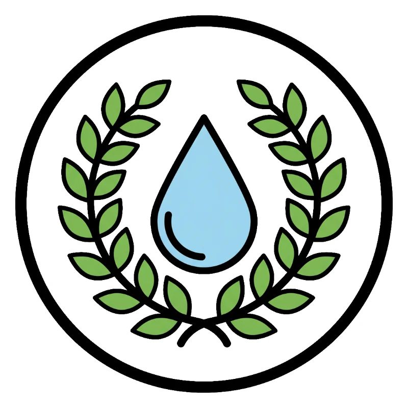 Water Drops with Leaf Wreath