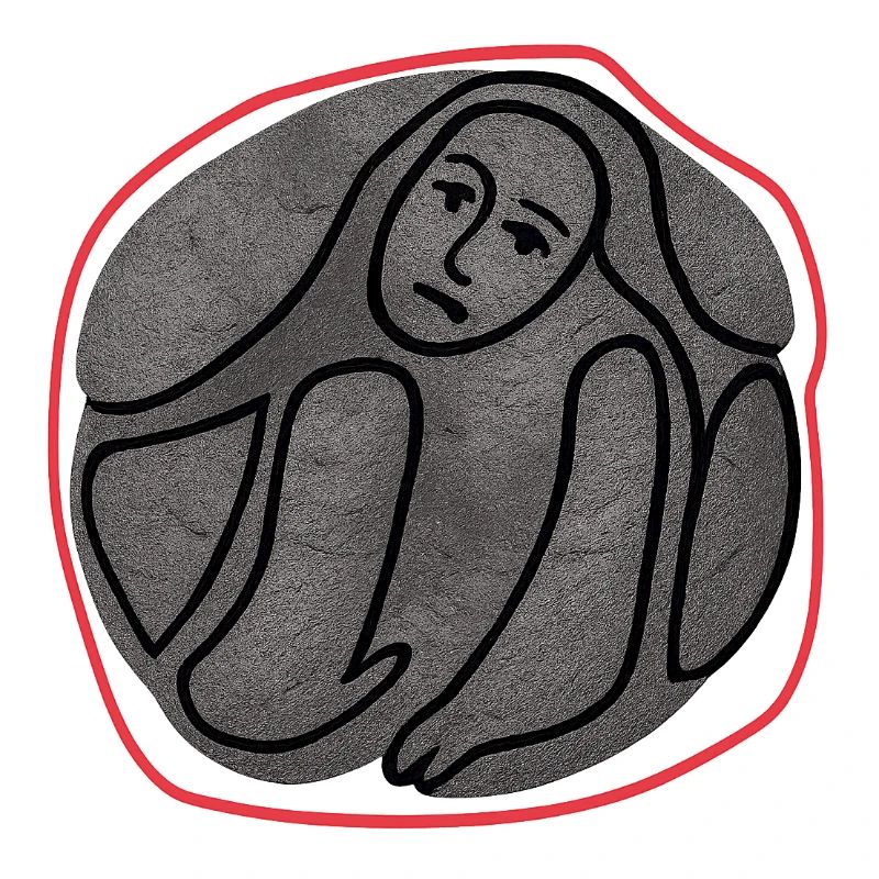 Melancholic creature in a circle