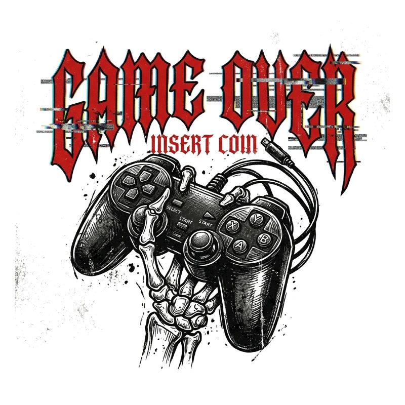 Game Over Retro Controller Grunge