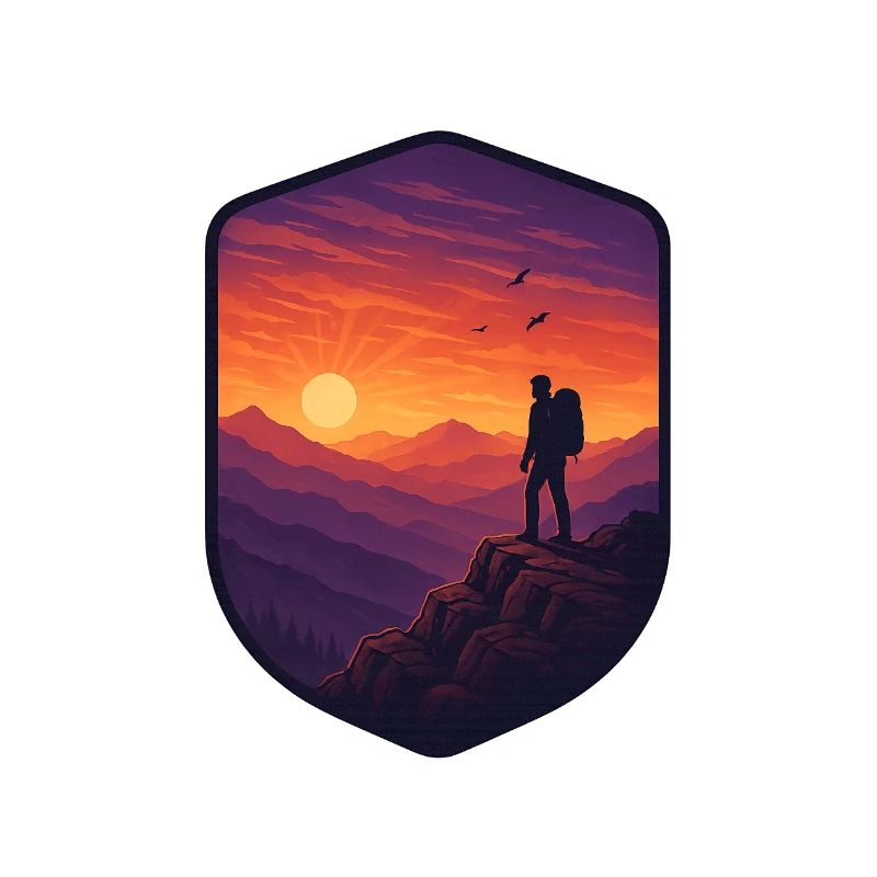 Crête du coucher du soleil