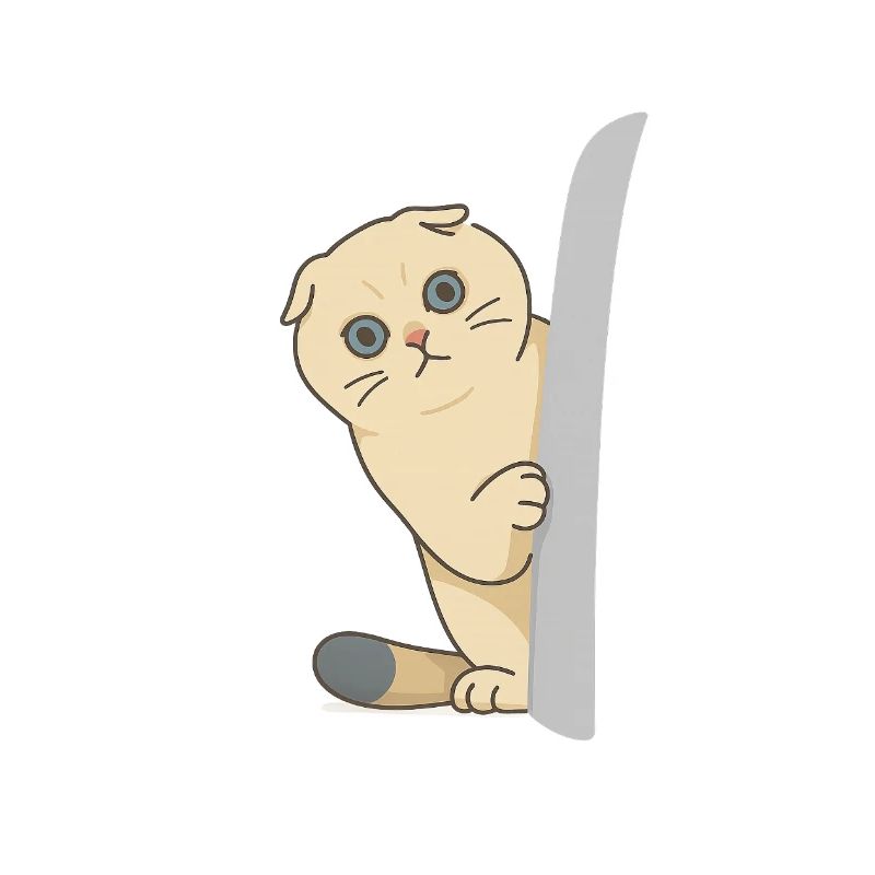 chat mignon attendant devant la porte