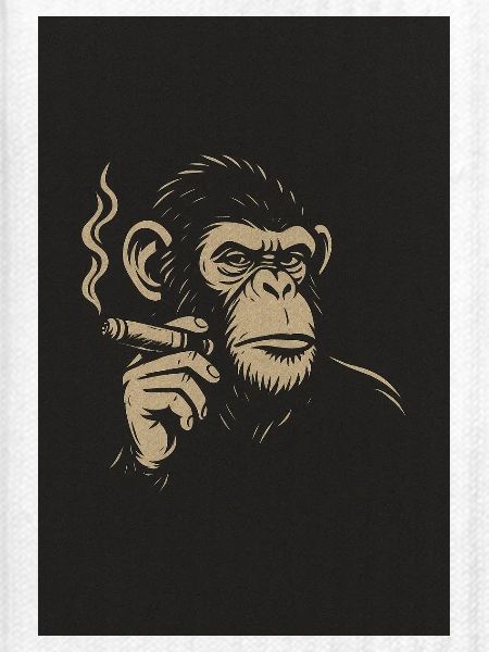 Affe mit Zigare Kunstdruck