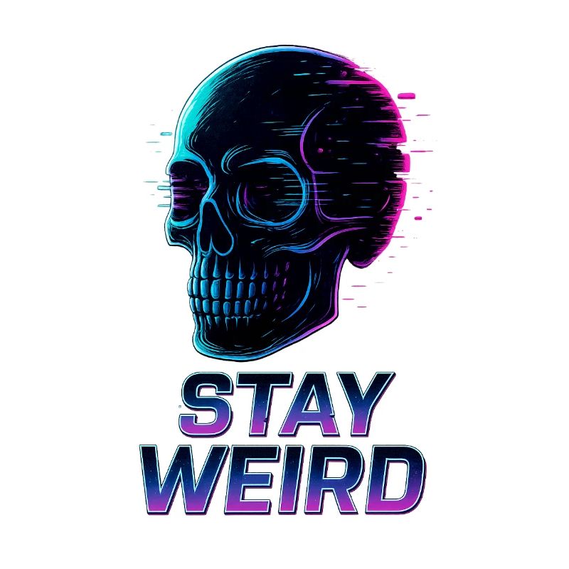 Stay Weird Neon Schädel