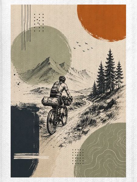 Bergpfad Radfahrer Abendsonne