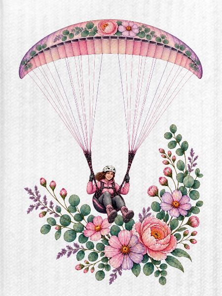 Blumenflug Paragliding Mädchen