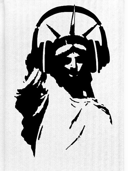 DJ Freiheitsstatue mit Kopfhörer