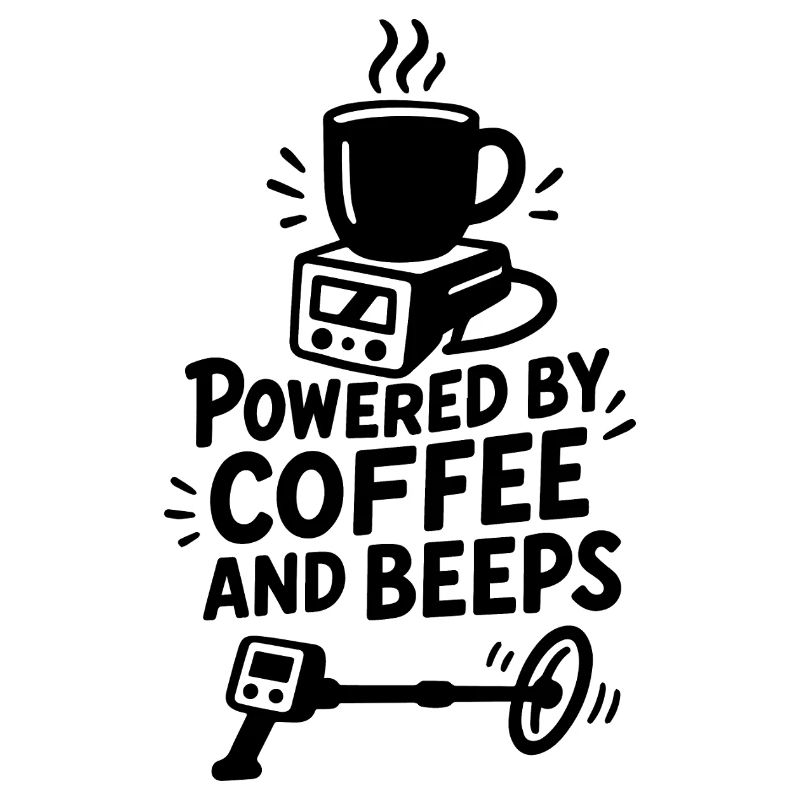 Alimenté par café et bips Détecteur de métaux drôle