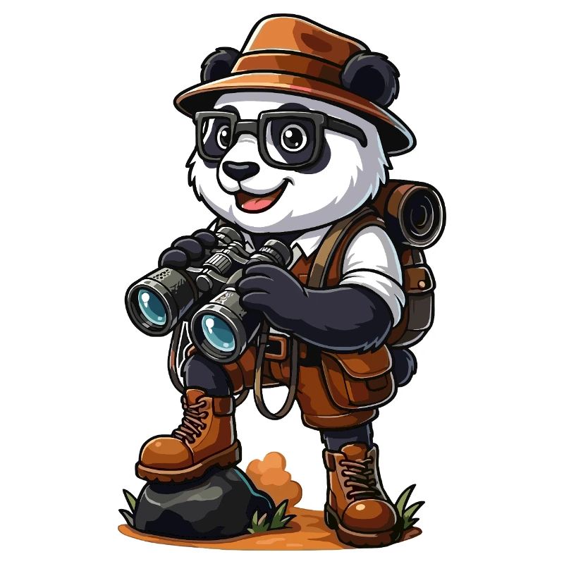 Drôle d’aventure de camping de randonnée Panda Explorer