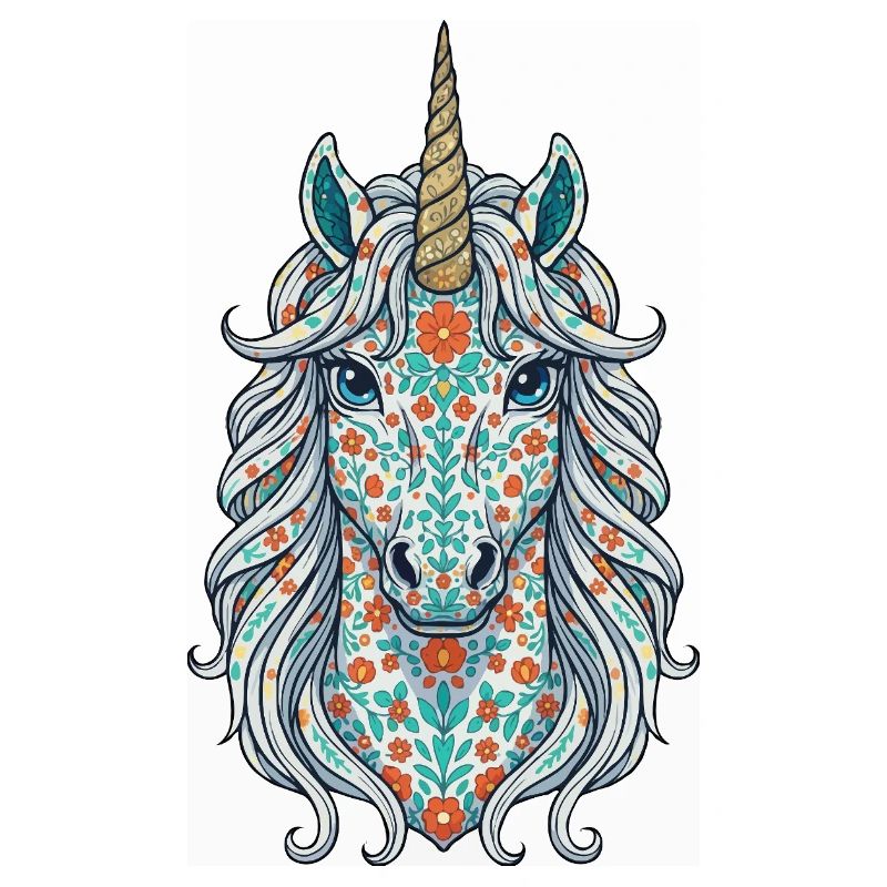 Unicorn Floral Pattern