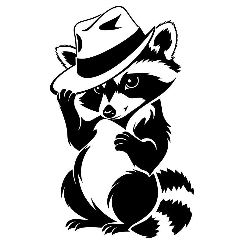 Cute raccoon with hat