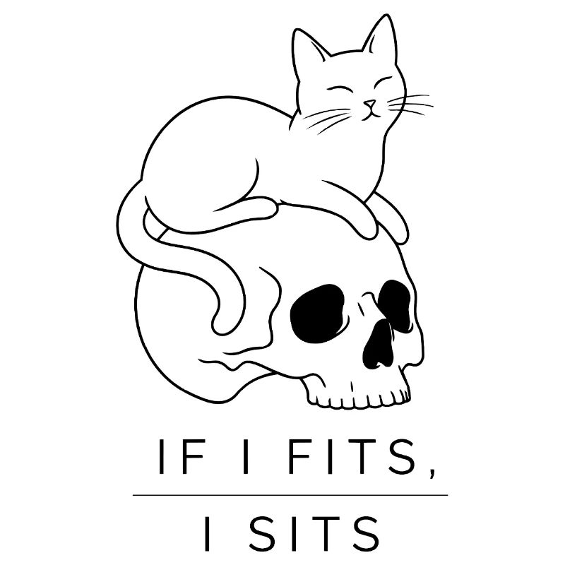 Chat dans un crâne : design de tatouage à l’ancienne