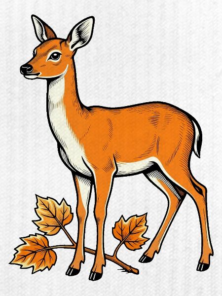 Reh im Herbstlaub
