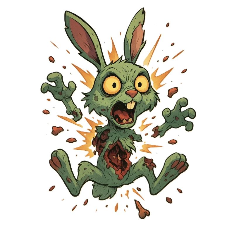 Cartoon Explosive Zombie Rabbit