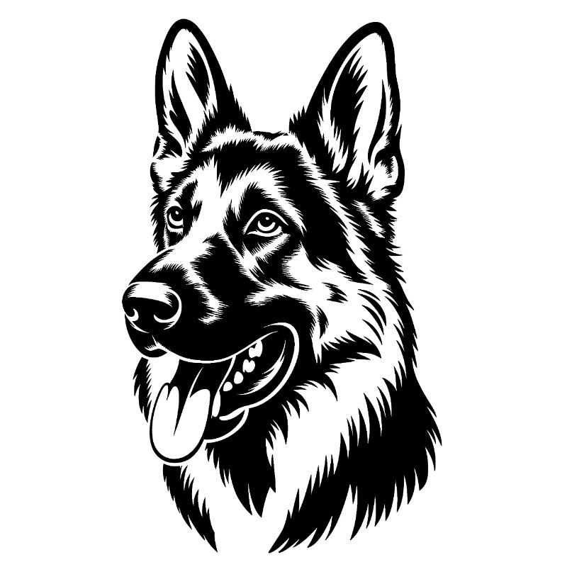 German Shepherd Head Illustration