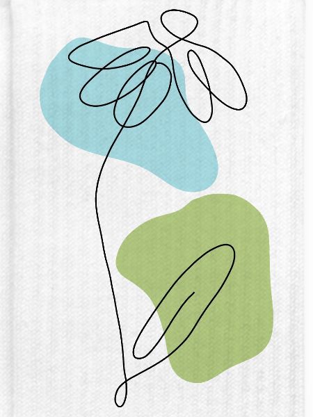 Lineart Gänseblümchen mit Pastellformen
