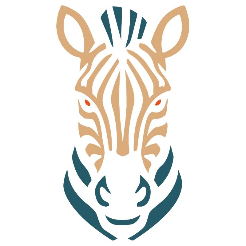 Zebra Head Neon Lines