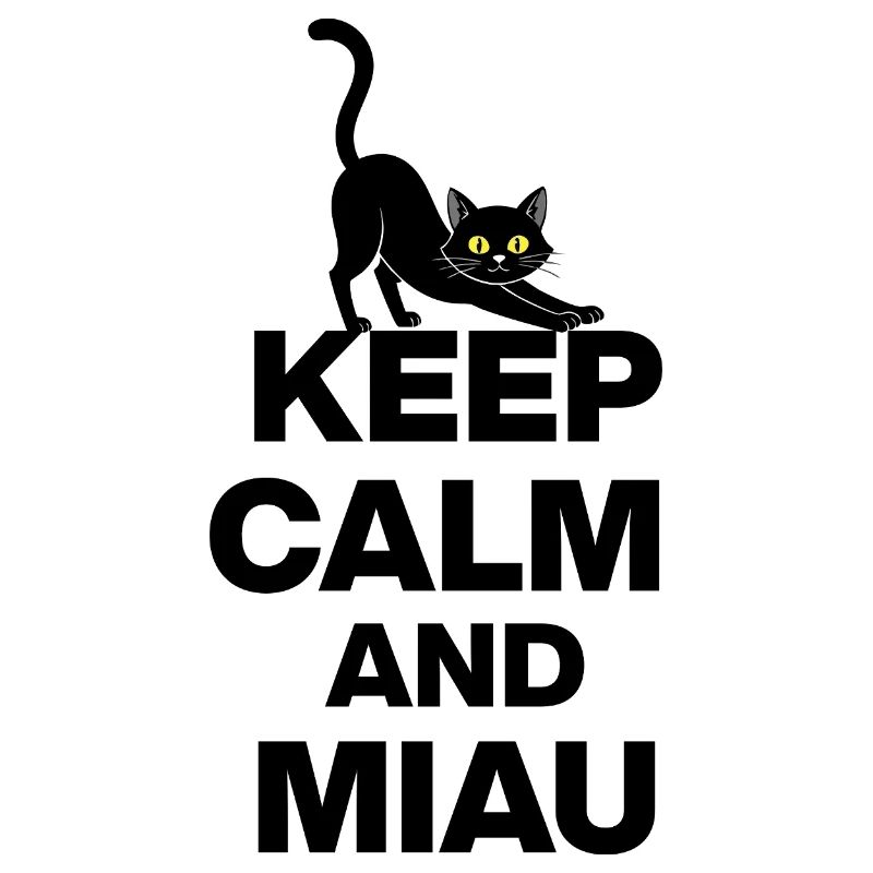 RESTE CALME ET MIAULE ! CHAT ADORE CHAT NOIR