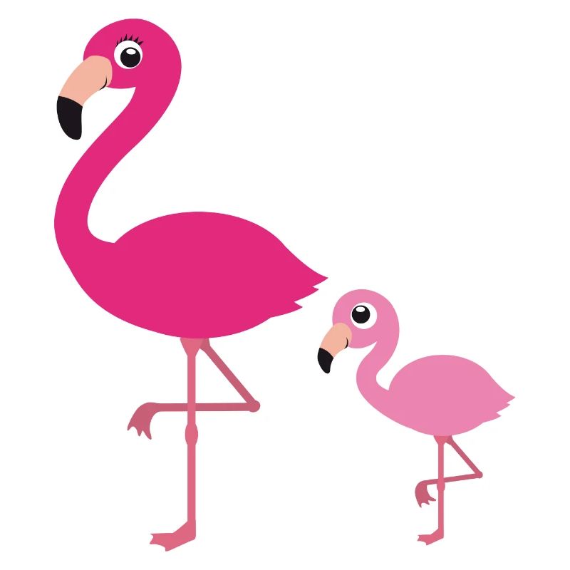 Flamingo Mutter mit Kind