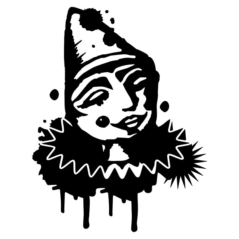 Porträt eines melancholischen Clowns als Graffiti
