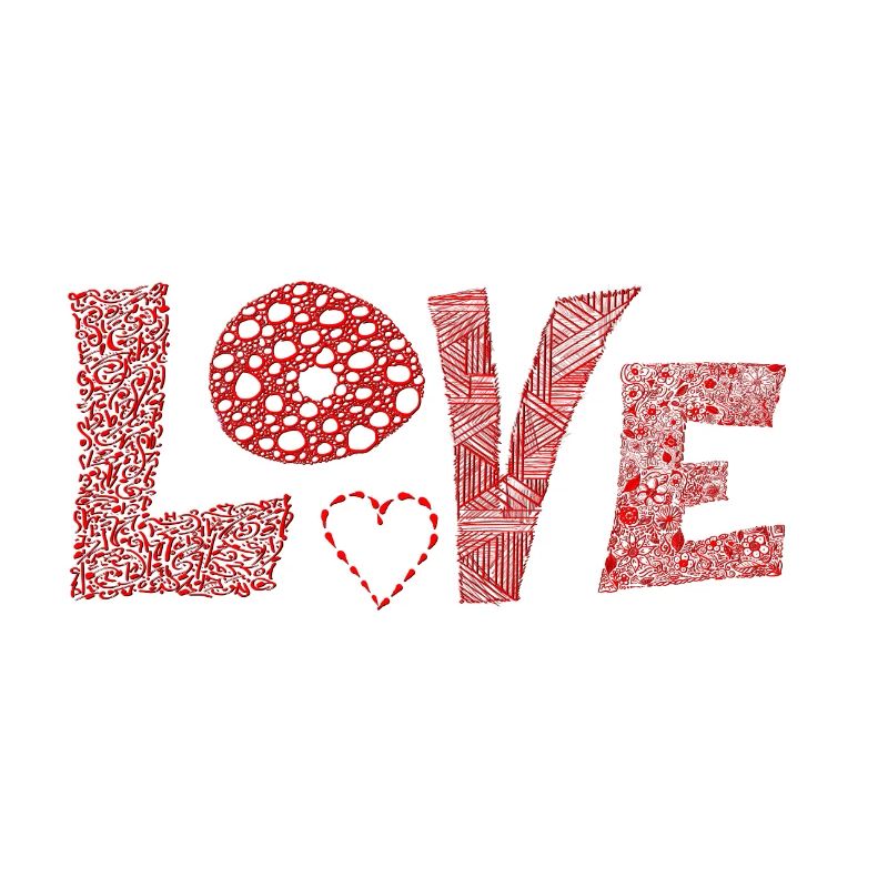 LOVE mit Herz - rot